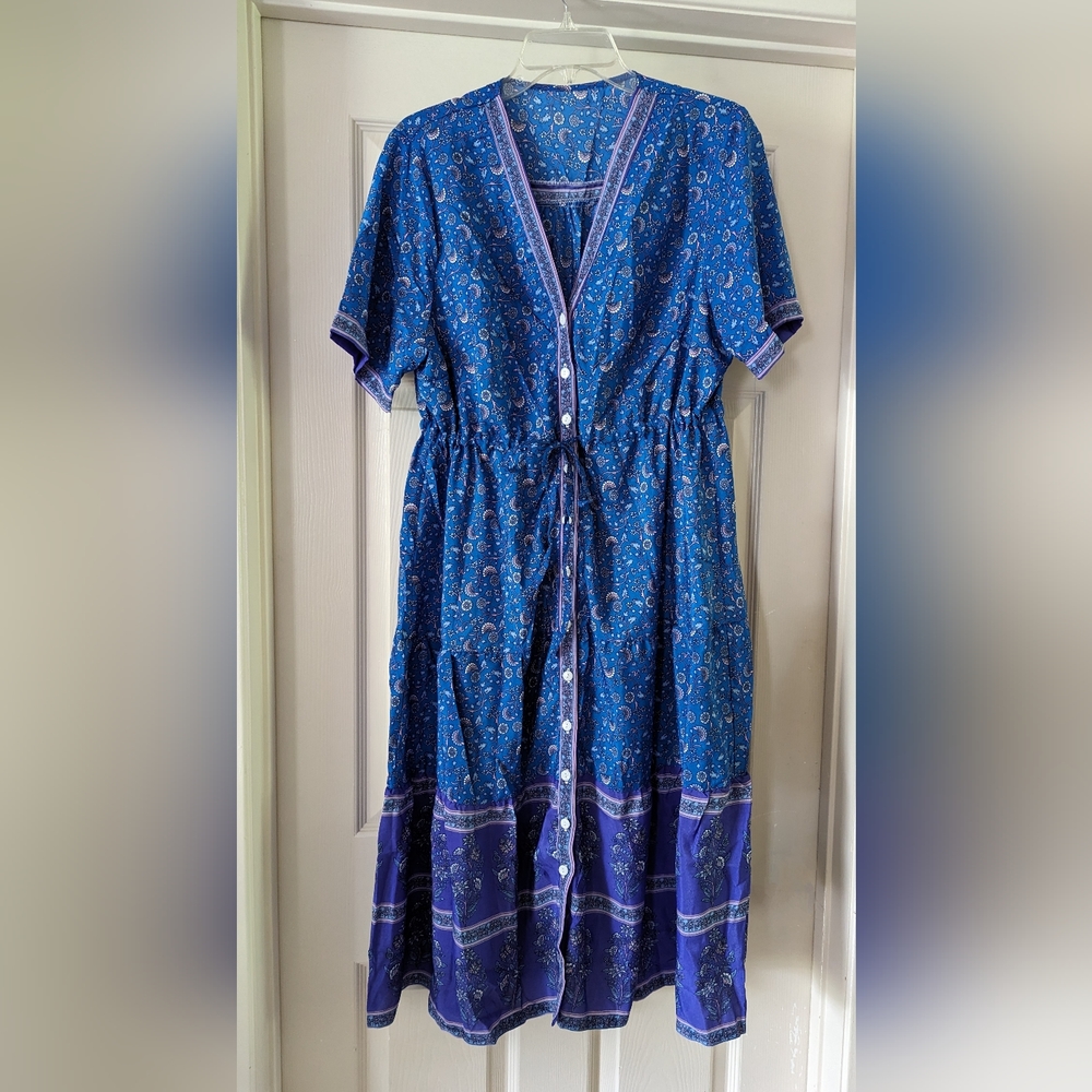 Funnest Dress Around! Light & Flowy Button Down Dress with Cinched Waist